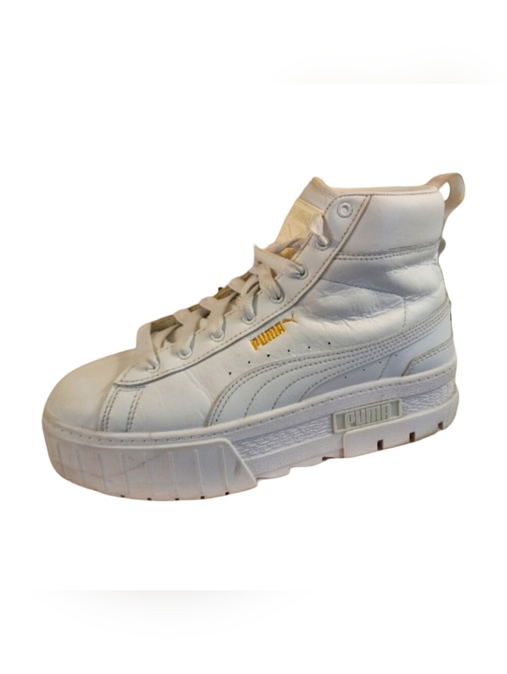 Puma Women's White Platform High-Top Sneakers